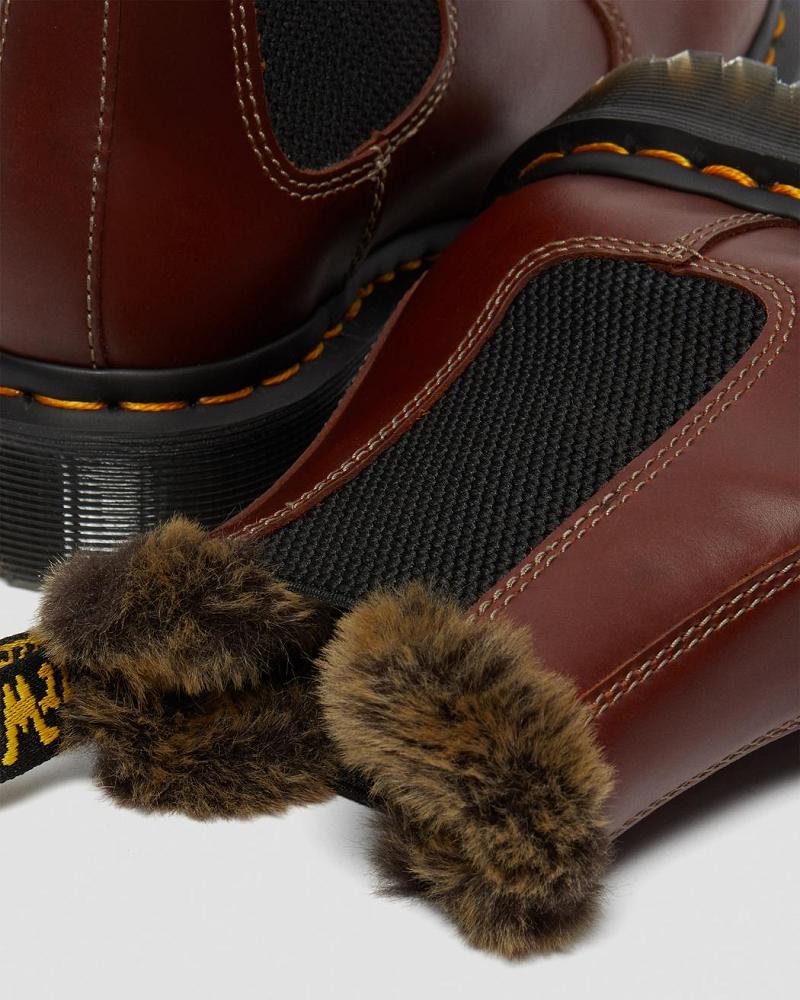 Dr Martens 2976 Leonore Faux Fur Forede Ankelstøvler Dame Brune | DK 28AHK